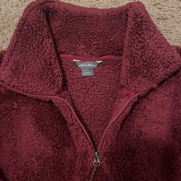Ed Bauer Red Sherpa quarter zip size large - Picture 3 of 4